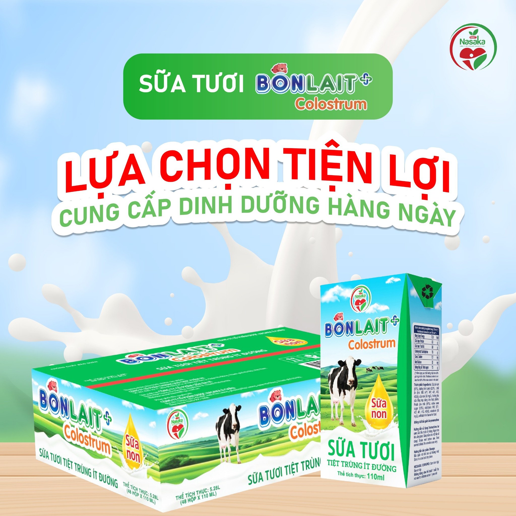 Sữa tươi tiệt trùng ít đường Bonlait+ Colostrum