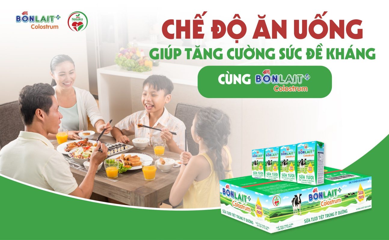 Chế độ ăn uống giúp tăng cường sức đề kháng cùng sữa bonlait+