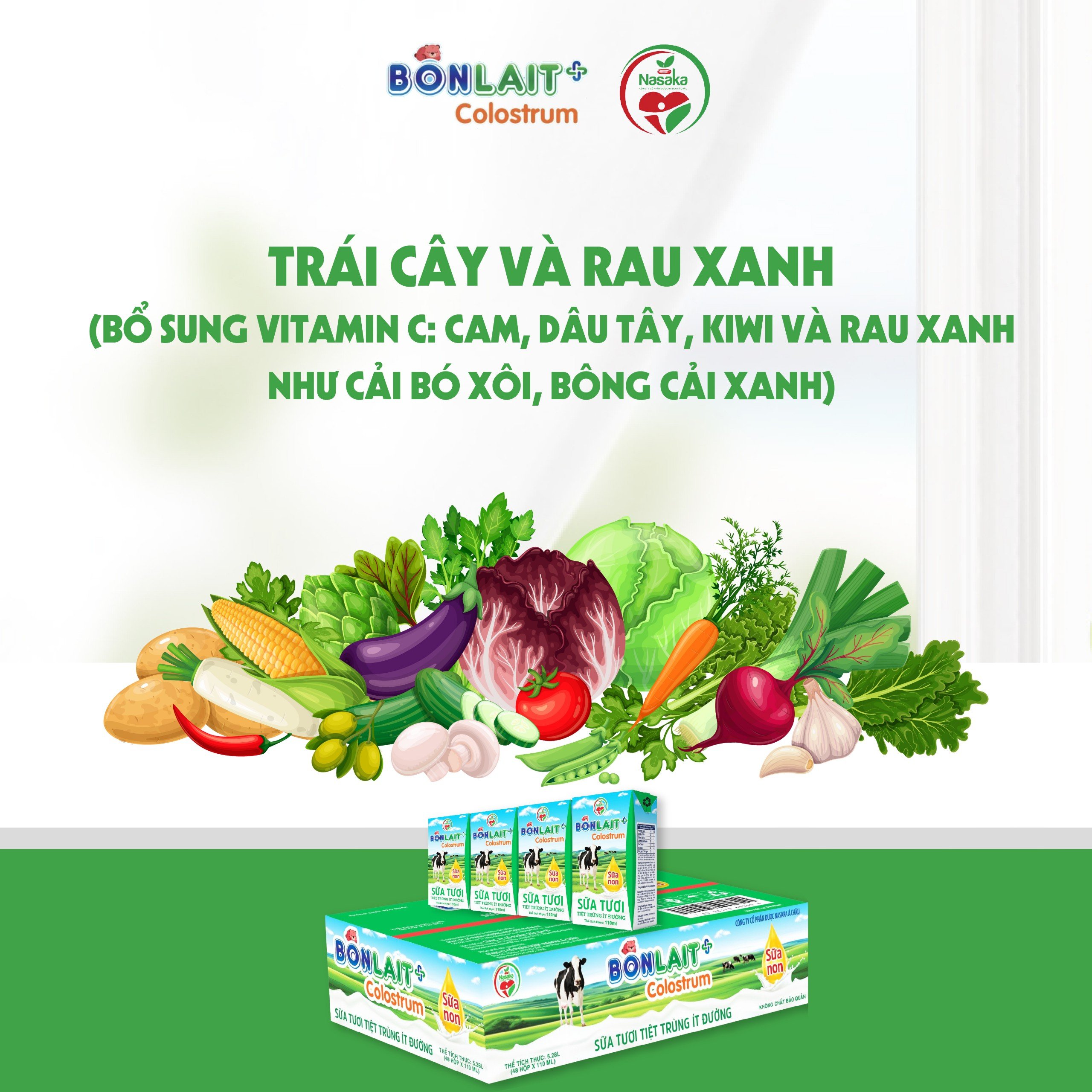 Bổ sung trái cây và rau xanh