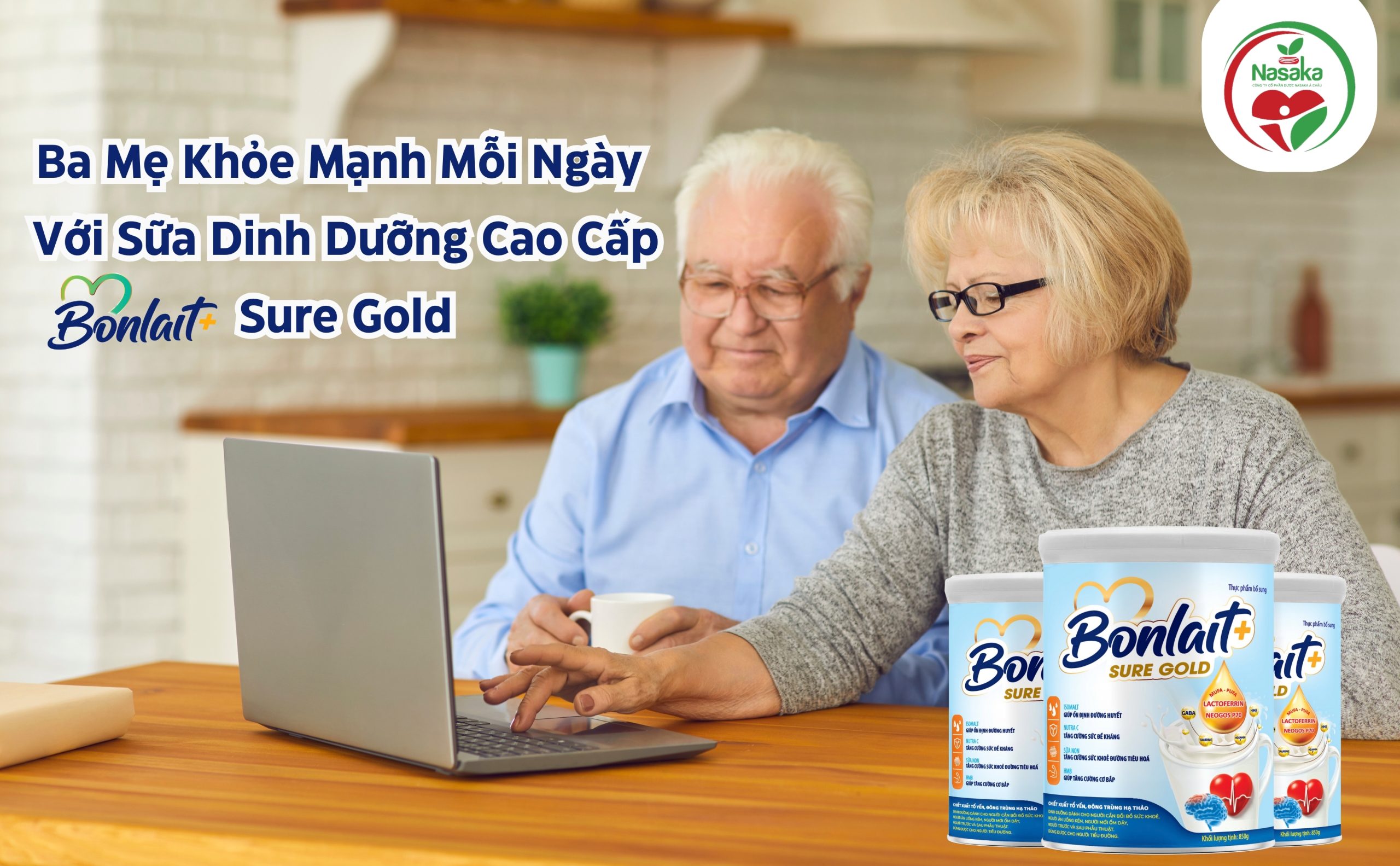 Ba mẹ khỏe mạnh mỗi ngày với sữa dinh dưỡng cao cấp Bonlait+ Sure Gold