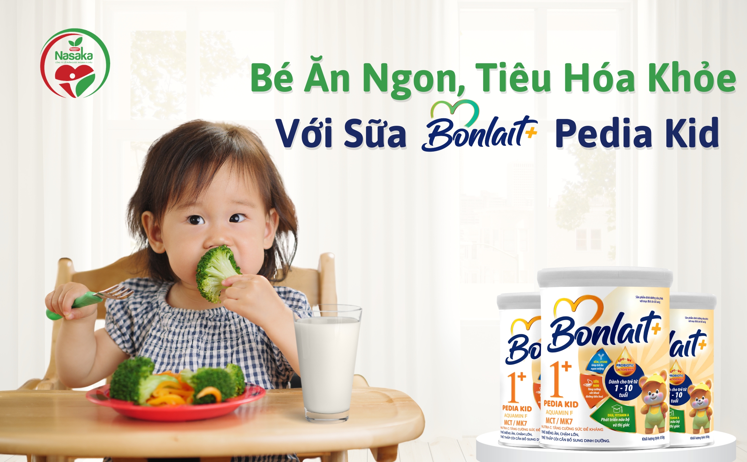 Bé ăn ngon, tiêu hóa khỏe với sữa Bonlait Pedia Kid