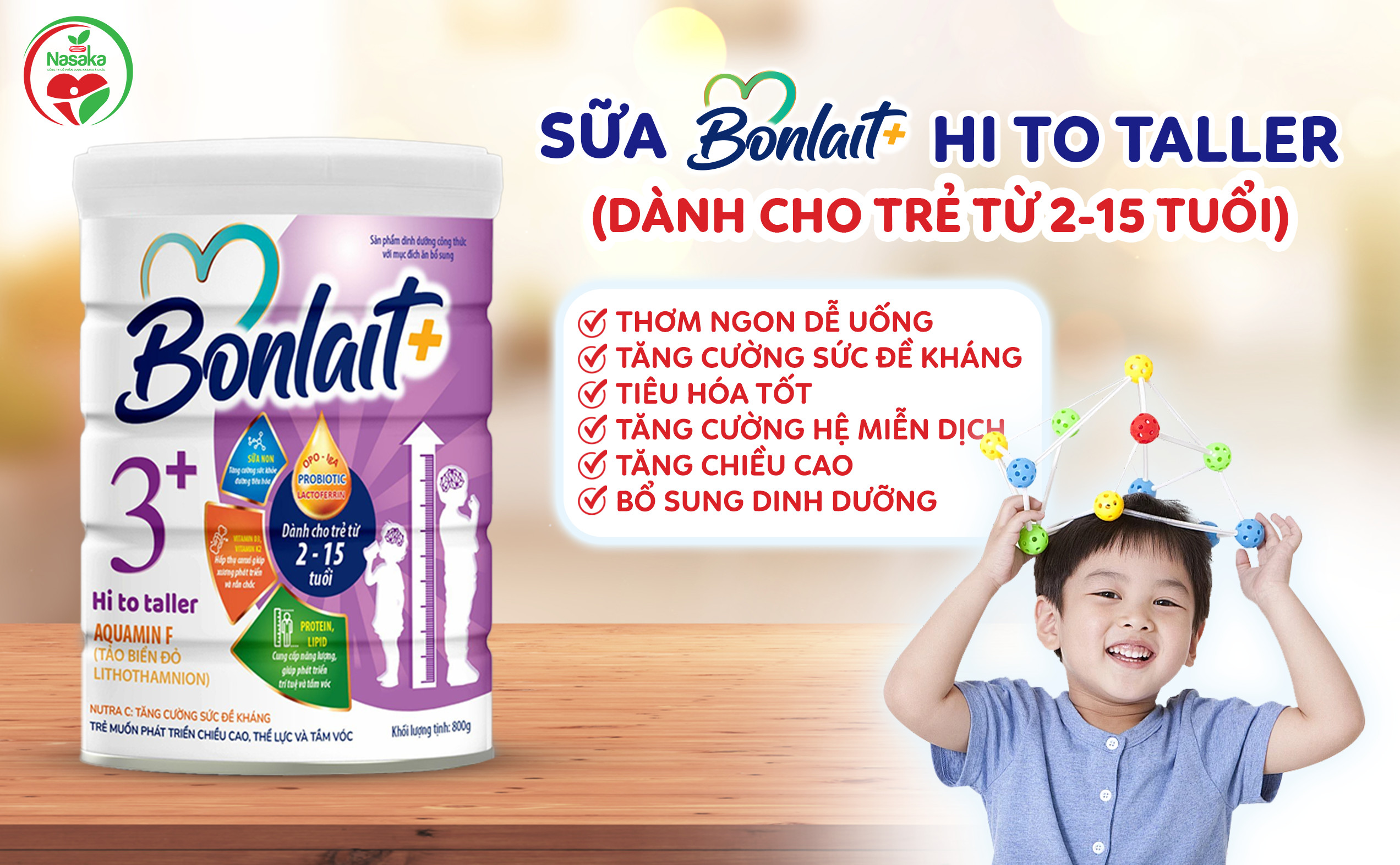 Sữa bonlait+ hi to taller lựa chọn giúp bé phát triển toàn diện