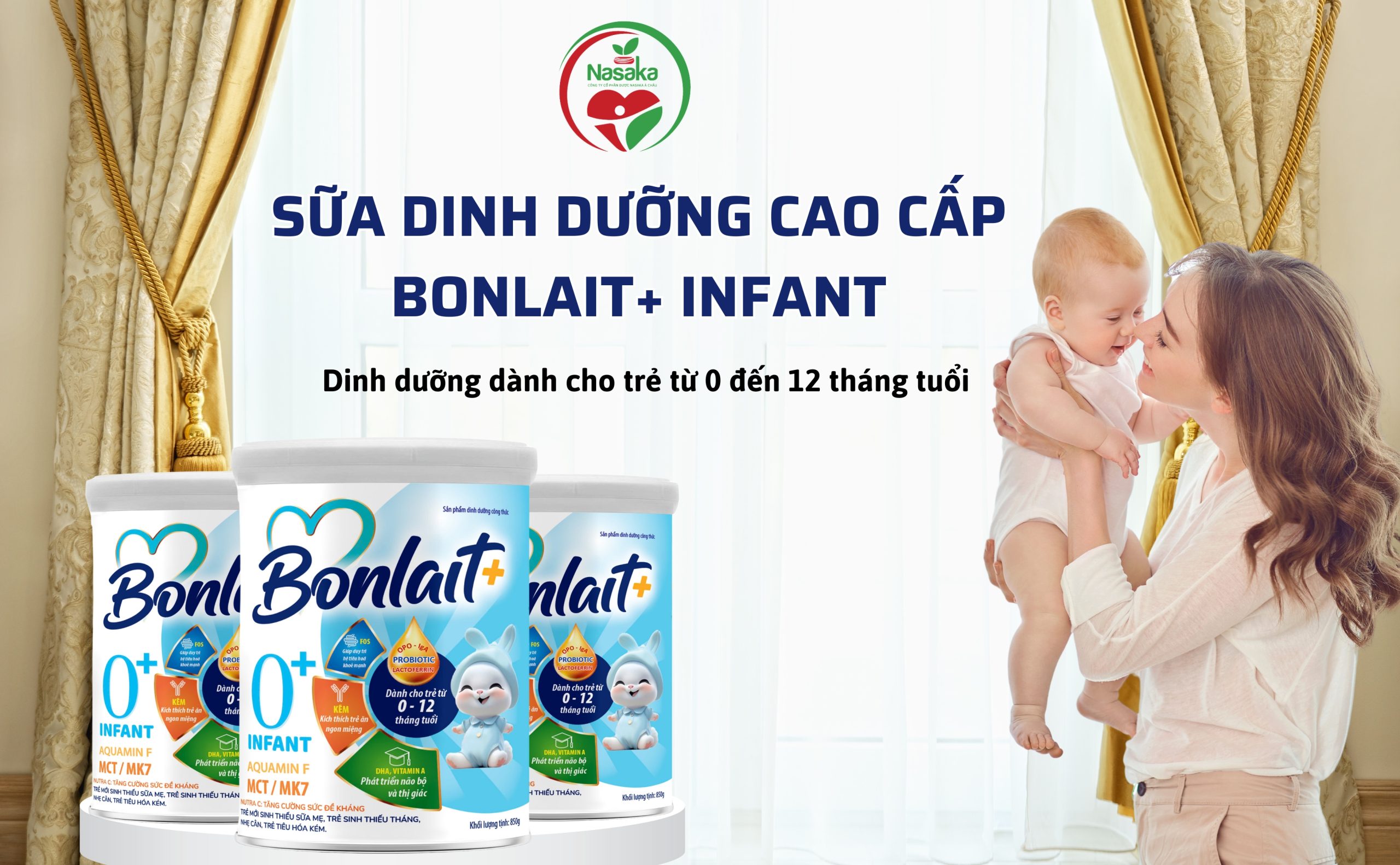 Sữa dinh dưỡng cao cấp Bonlait+ Infant dành cho trẻ từ 0 đến 12 tháng tuổi