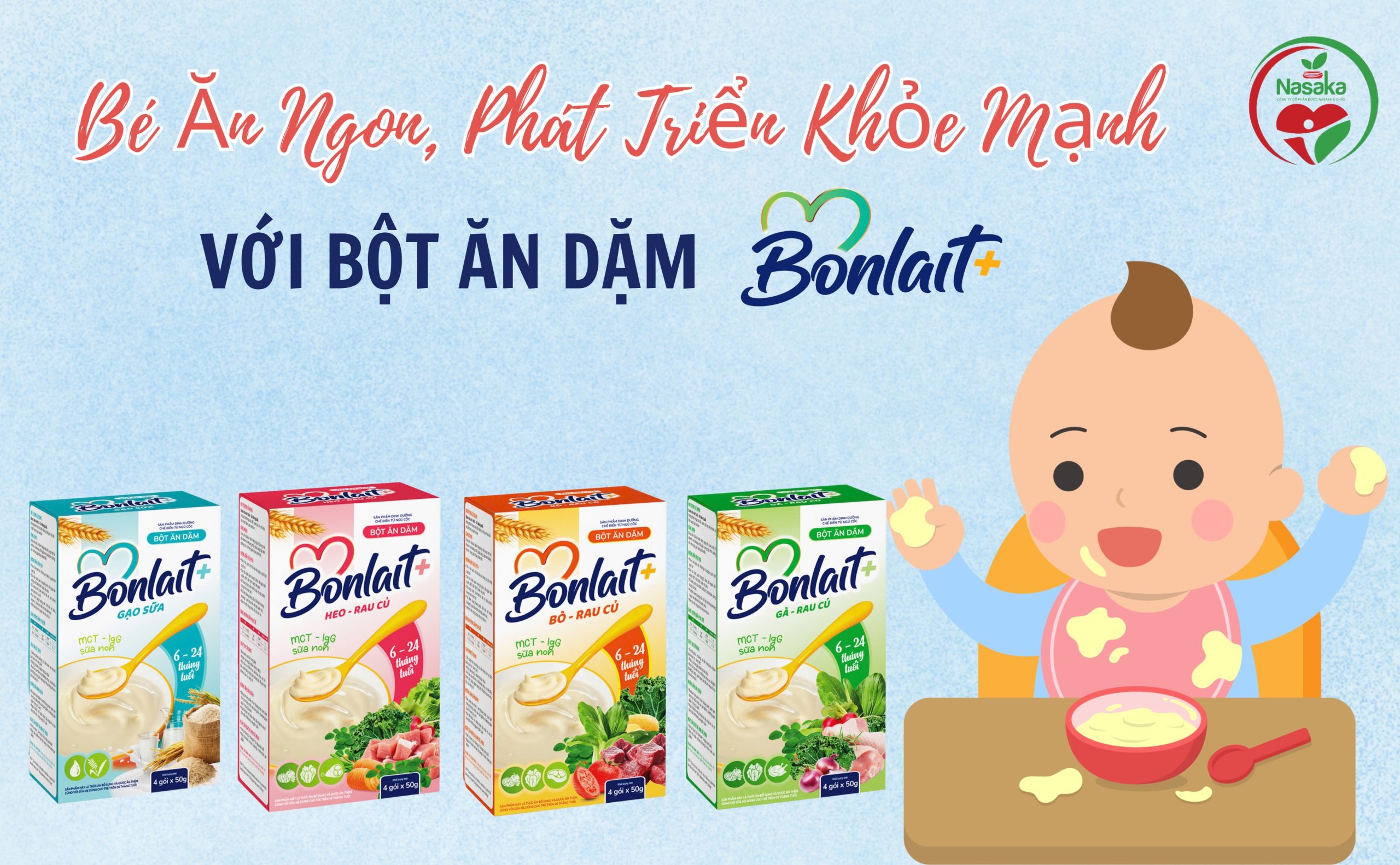 Bé ăn ngon, phát triển khỏe mạnh với bột ăn dặm Bonlait+