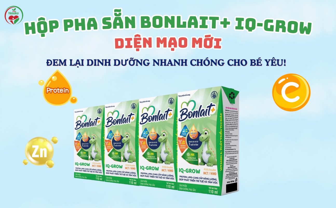 Sữa Pha Sẵn Bonlait+ IQ-GROW Dinh Dưỡng Tiện Lợi Giúp Bé Yêu Vui Khỏe Mỗi Ngày