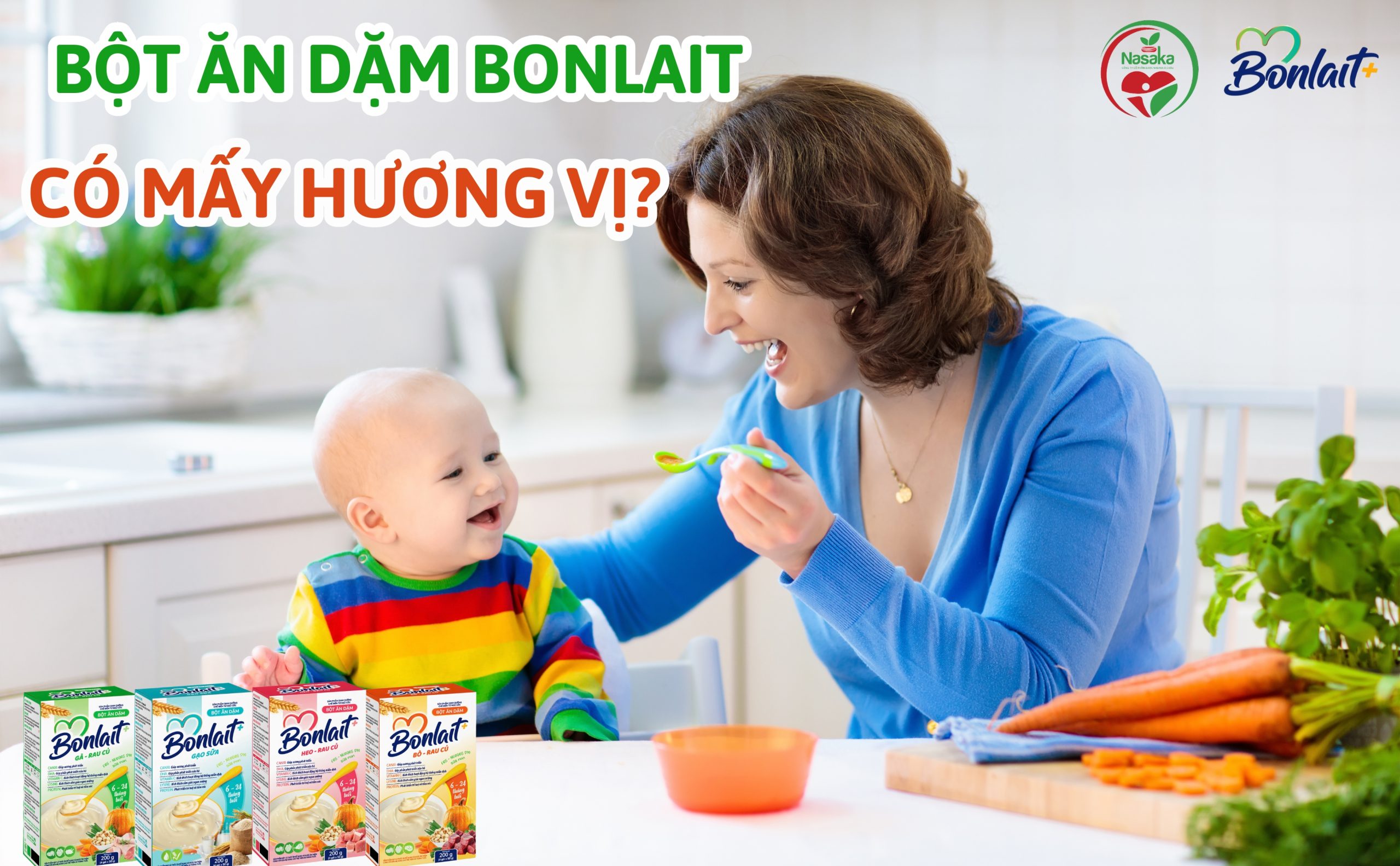 Bột ăn dặm bonlait có mấy hương vị?