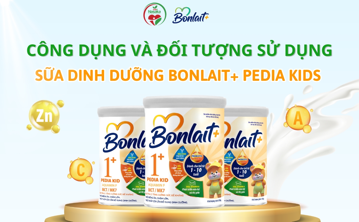 Công Dụng Và Đối Tượng Sử Dụng Sữa Dinh Dưỡng Bonlait+ Pedia Kids